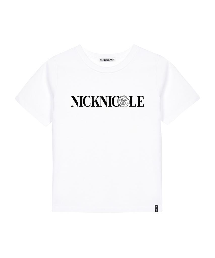 Nigaennikol Nicole Rose Lettering Slim Top_White Black