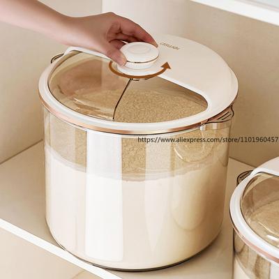 Food-Grade Airtight Rice Storage Container New Style Home Moisture-Proof Insect-Proof for Rice Flour Grain Rice Bucket