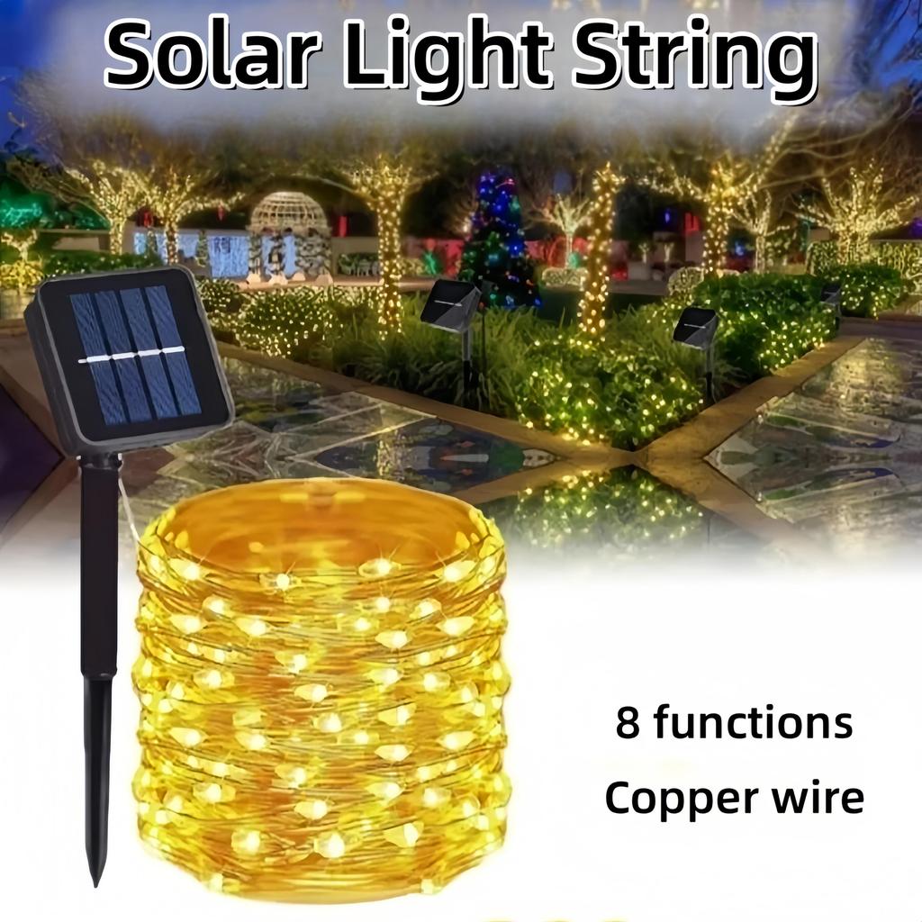 LED Solar Lights String Fairy Lights Outdoor Waterproof Lamp Christmas Garland for Holiday Party Wedding Decor Lights