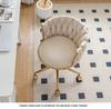 Elegant Gold Makeup & Dressing Stool with Fabric Upholstery