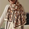 Luxusní kašmírový šátek Zimní Dámské Šály Pašmína Teplá Deka Zábaly Dámská šátek Foulard Bandana Značka Silný potisk šátky