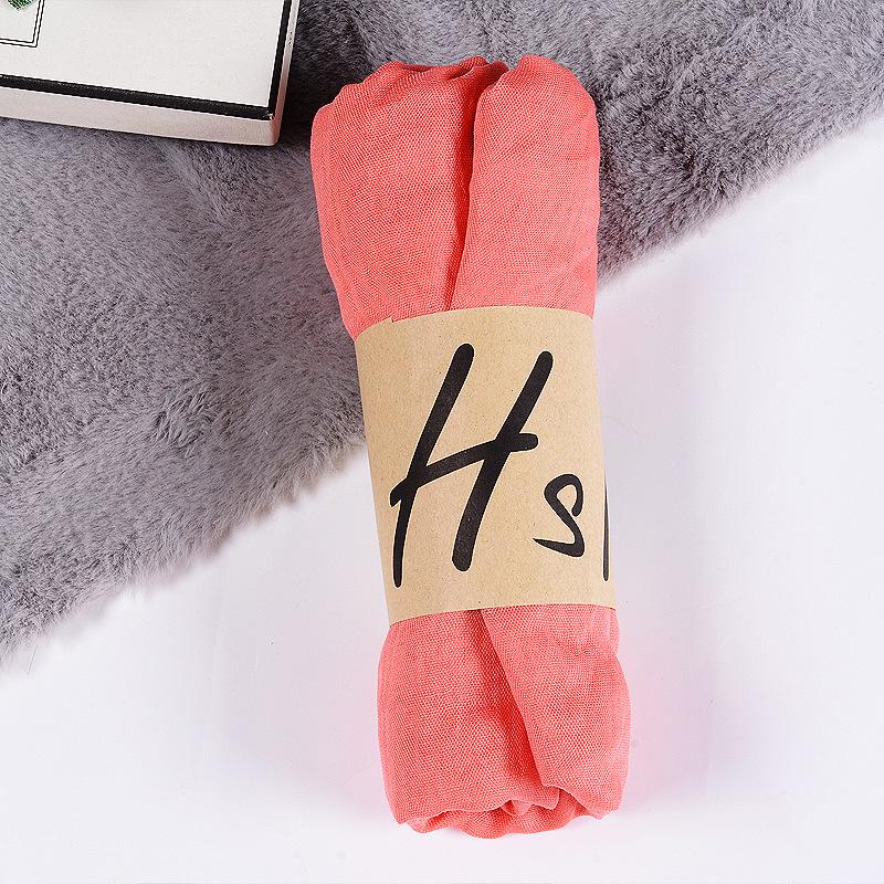 2022 Women's Cotton & Linen Candy Color Neck Scarf – Soft, Solid Hue Gift Scarf