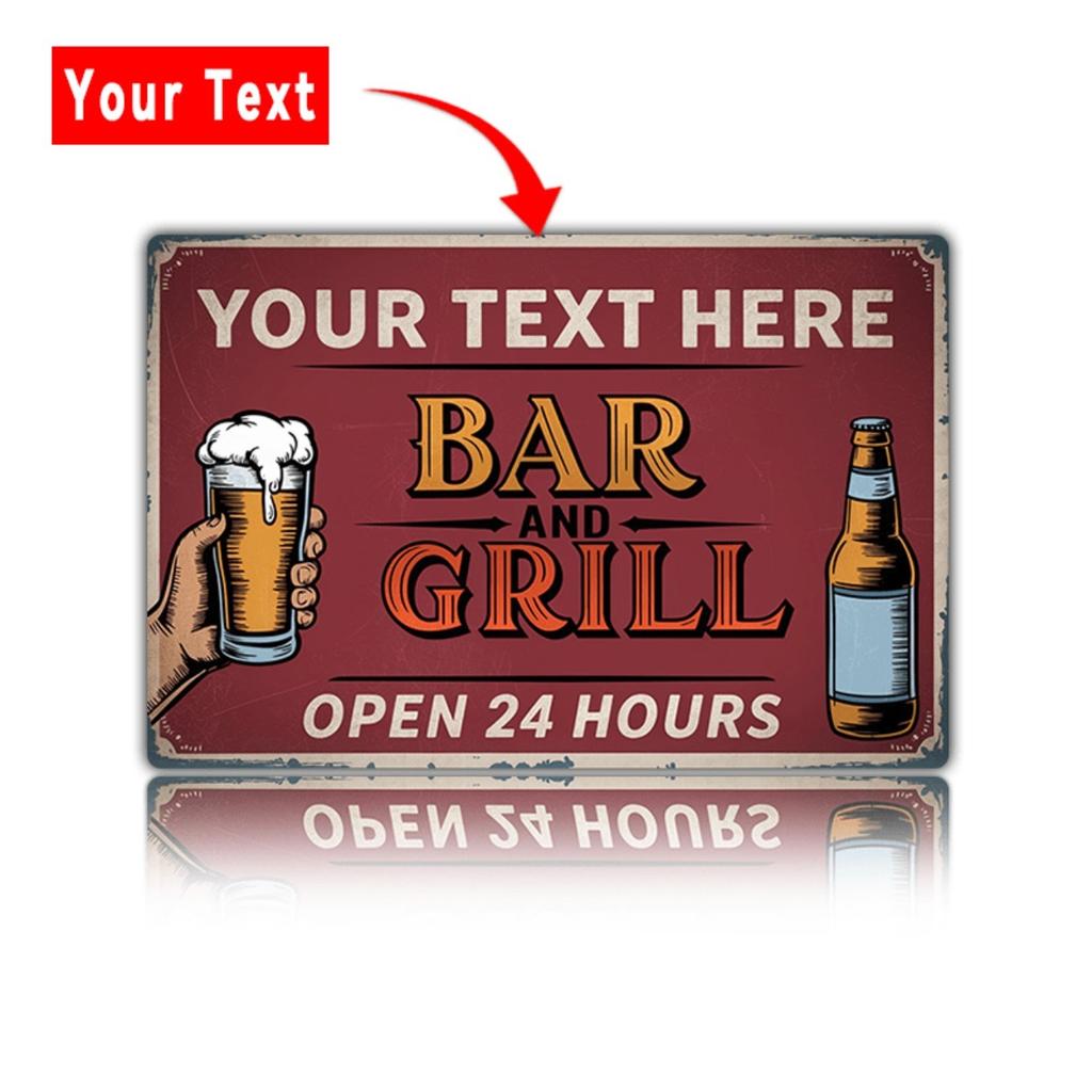 Personalized Metal Sign Custom Name Bar Decoration Pub Tavern Home Wall Art Beer Man Cave Decor