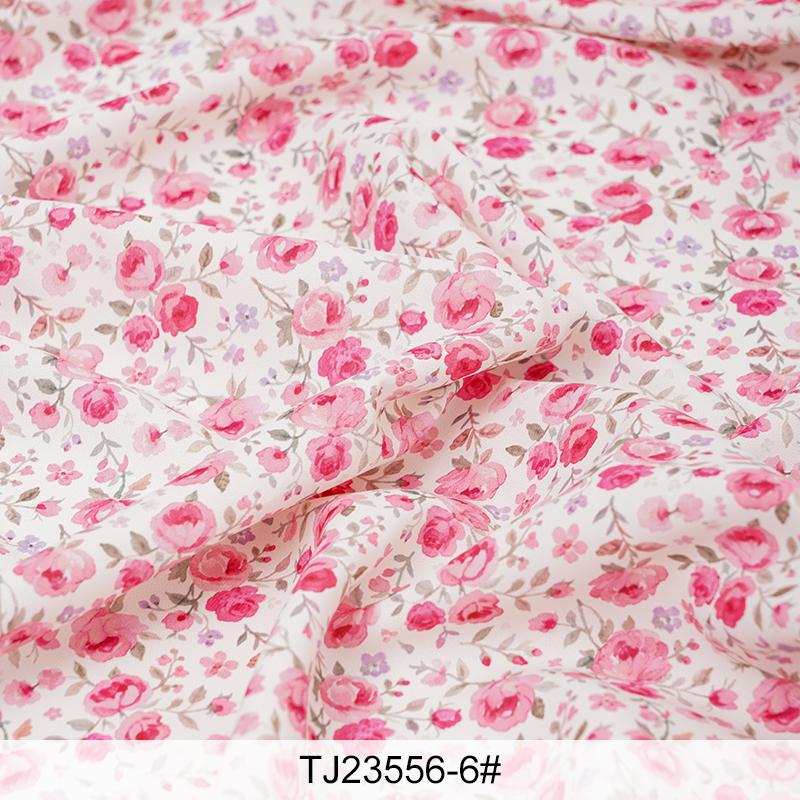0.5m/1m/2m Soft Breathable Small Floral Print Chiffon Fabric for Summer Dresses Children's Clothing Skirts DIY Sewing Fabric