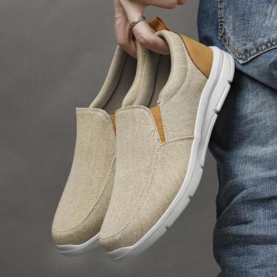 Männer Schuhe Sommer Leinwand Schuhe Atmungsaktiv Komfortable Outdoor Slip Auf Zu Fuß Turnschuhe Klassische Loafer Für Männer