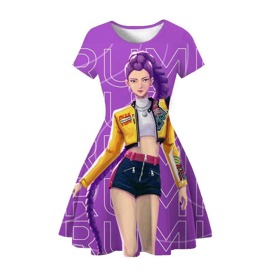 

3D-друкована вечірня сукня Мисливиці на демонів K-POP для дівчат Kid s Size 130cm