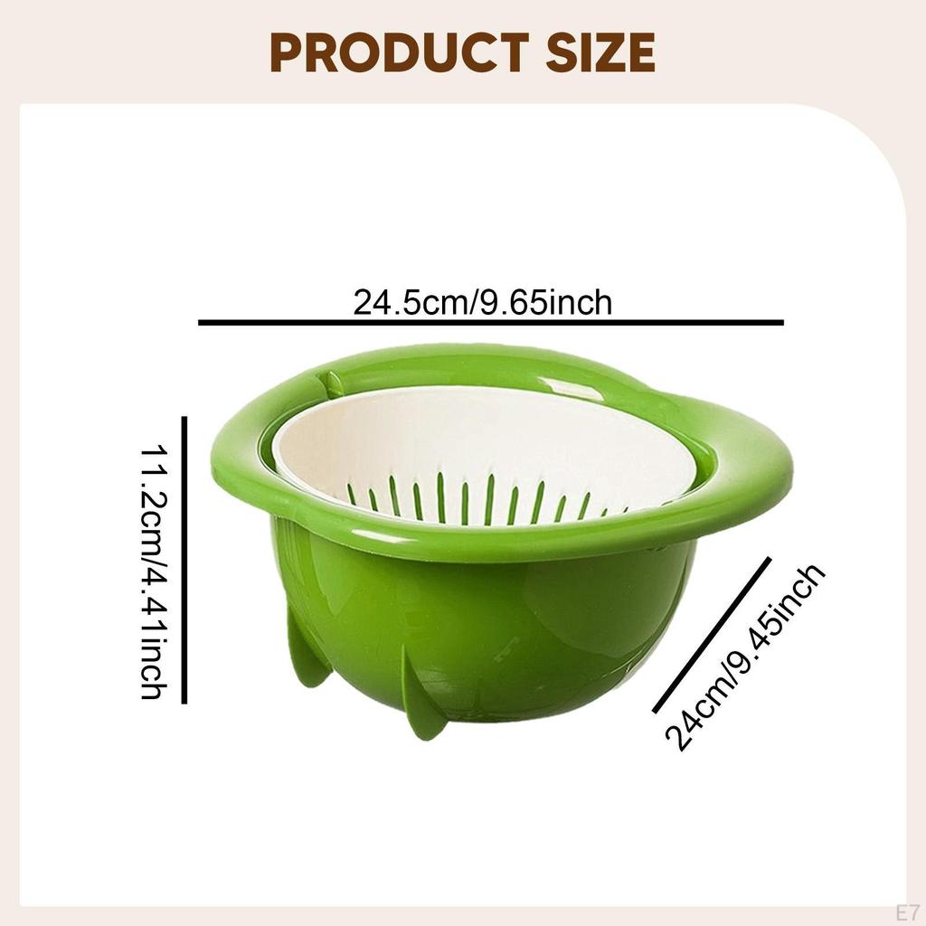 Kitchen Colander Strainer Set Drain Basin Basket Shaped Decor Double Layered Fruit Bowl Organizer