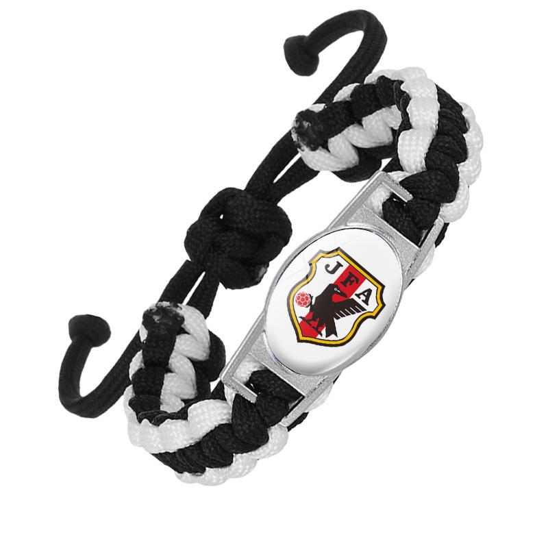 Qatar World Cup Woven Bracelet, Time Gem Team Logo Paracord Fan Support
