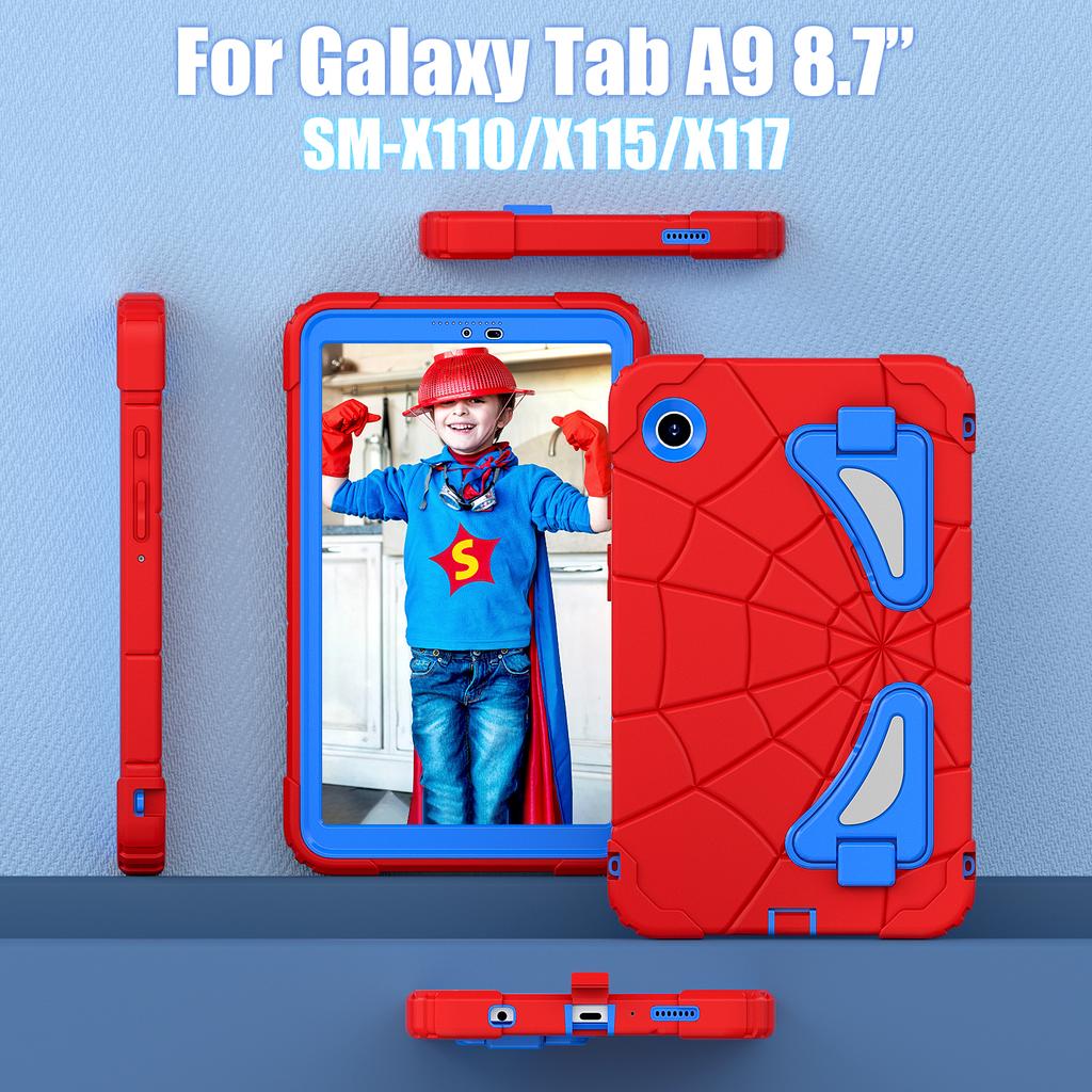 Heavy Duty Case For Samsung Galaxy Tab A9 2023 8.7" SM-X110 X115 X117 Built-in Kickstand Cover Silicone+PC Shockproof Kids Funda