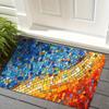 Colorful Mosaic Pattern Welcome Doormat, Non Slip Floor Mat for Kitchen Corridor and Bedroom, Washable High Traffic Home Decor