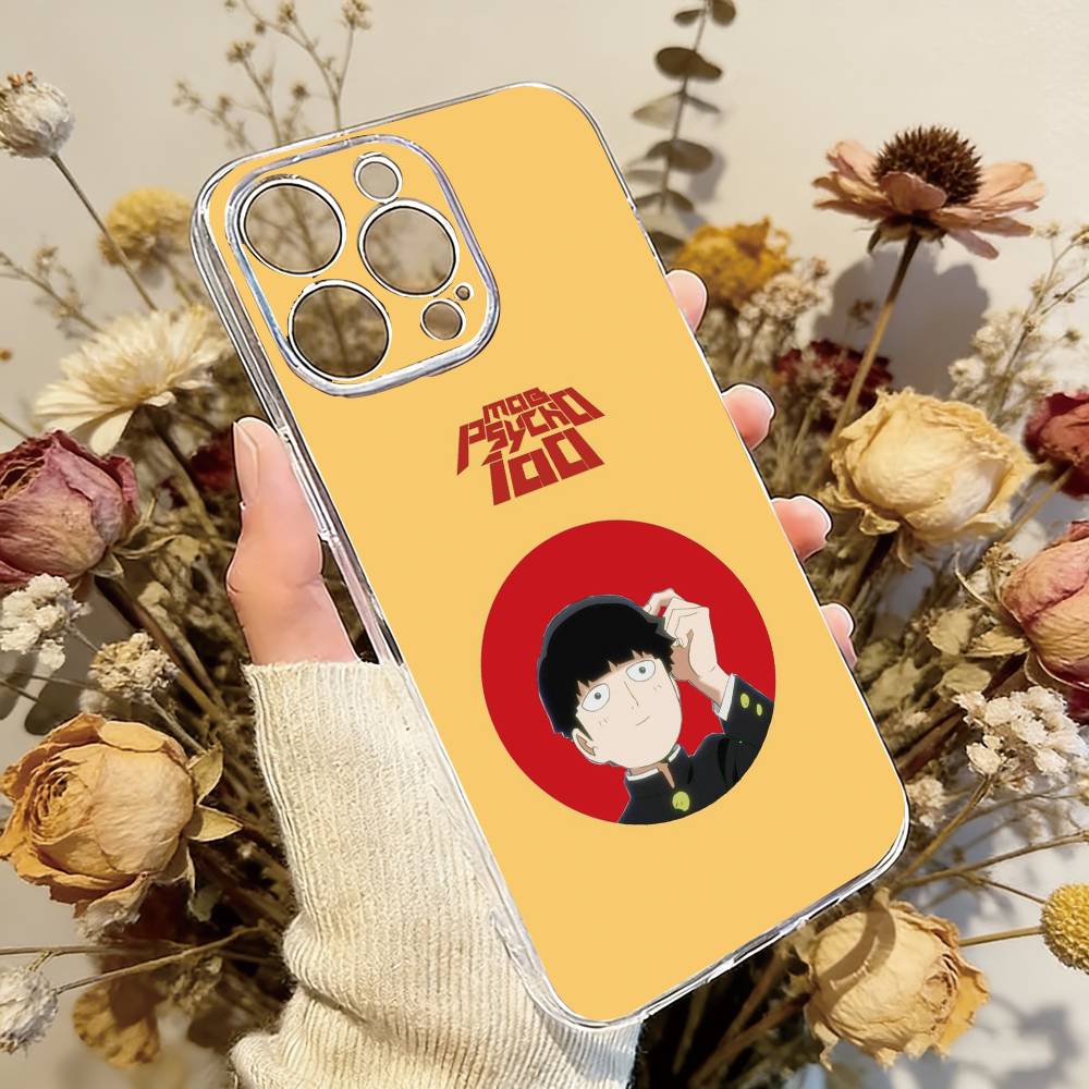 

Mob Psycho 100 Shigeo Kageyama Phone Case For iPhone 17 16 15 14 13 12 11 Mini Pro Max Plus Transparent Cover iPhone17
