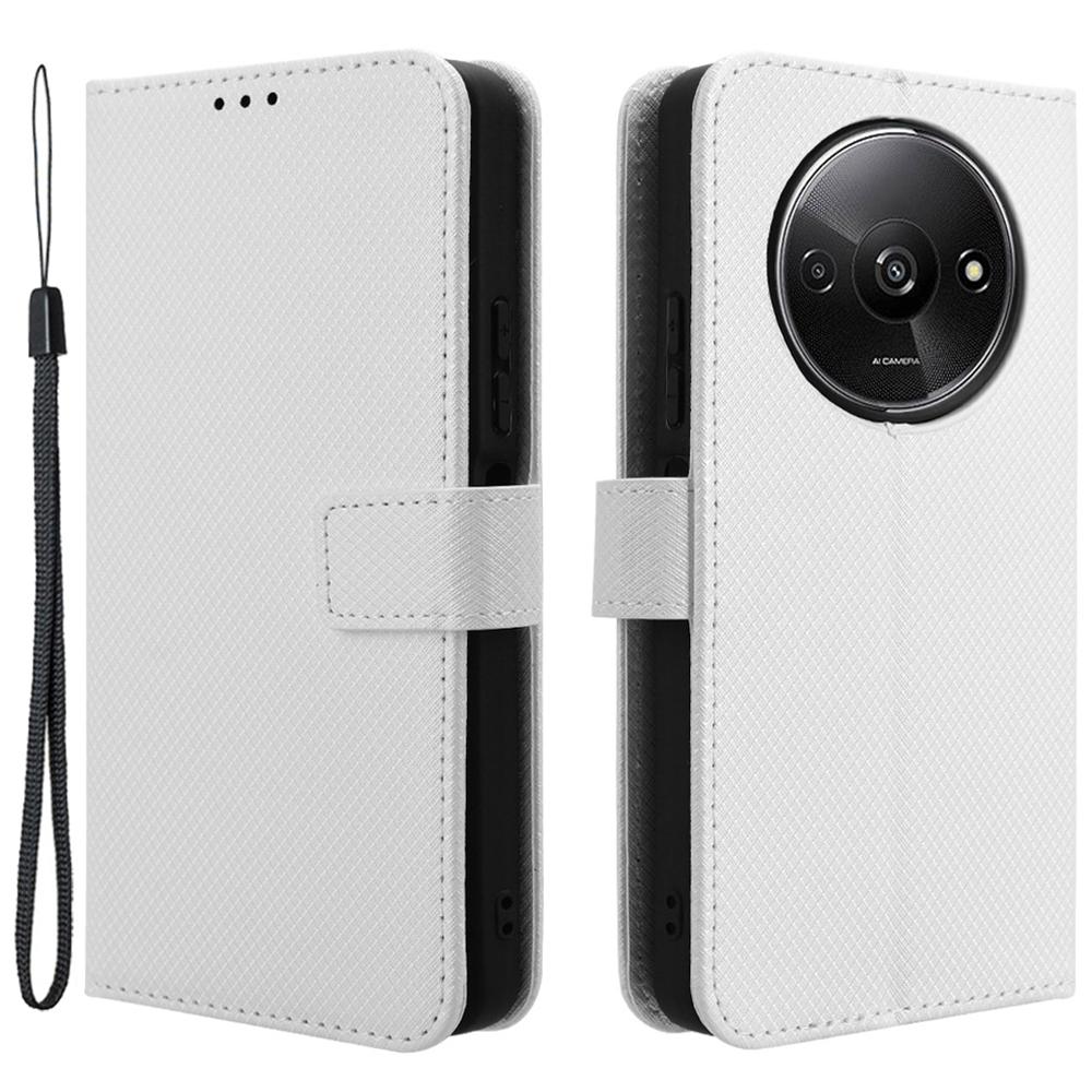 Dla Xiaomi Redmi A3 4G/Poco C61 4G Etui Tekstura Diamentowa Klapka Skórzany Pokrowiec na Telefon Komórkowy