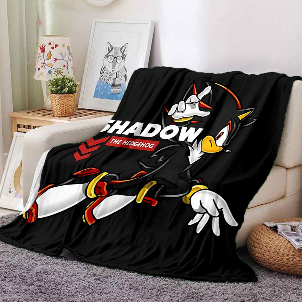 1pc Sonic Hedgehog Adventure Flannel Blanket for Super Soft Cute Comfort Blanket for Travel Bedding Couch Sofa Blanket Y73029