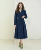 L By L Navy Double-Button Collar Suit Dress