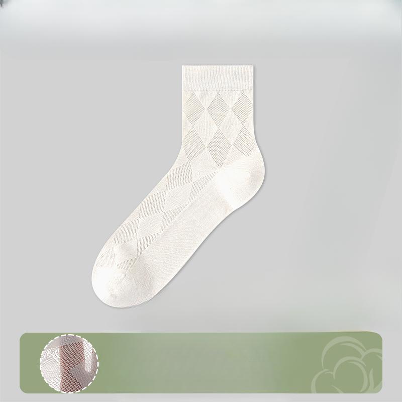 Men's Spring and Summer Breathable Sweat Absorption Deodorant Antibacterial Boneless Business Tube Socks