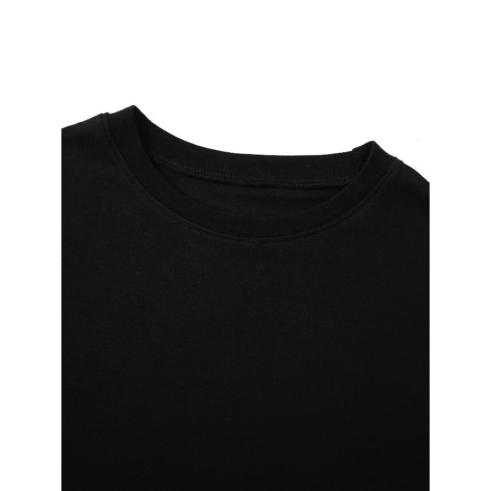 Herren T-Shirt mit Monddruck, Rundhalsausschnitt, Sommerbekleidung, Strickstoff für Erwachsene, Normale Passform