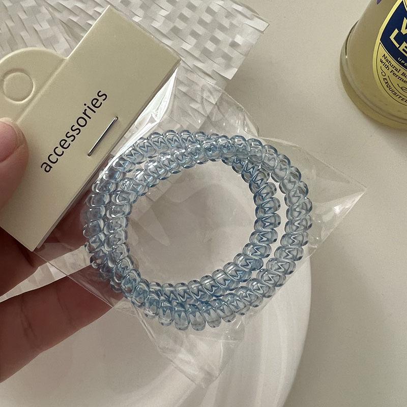Korean Style Translucent Phone Cord Hair Tie - Seamless & Fashionable for Women