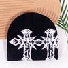 Cross Double Pattern Knitted Cap With Breathable Warm Hat Unisex Gift Fashion