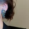Silver Needle Zircon Water Drop Feather Stud Earrings: Luxury Retro Fashion for Women