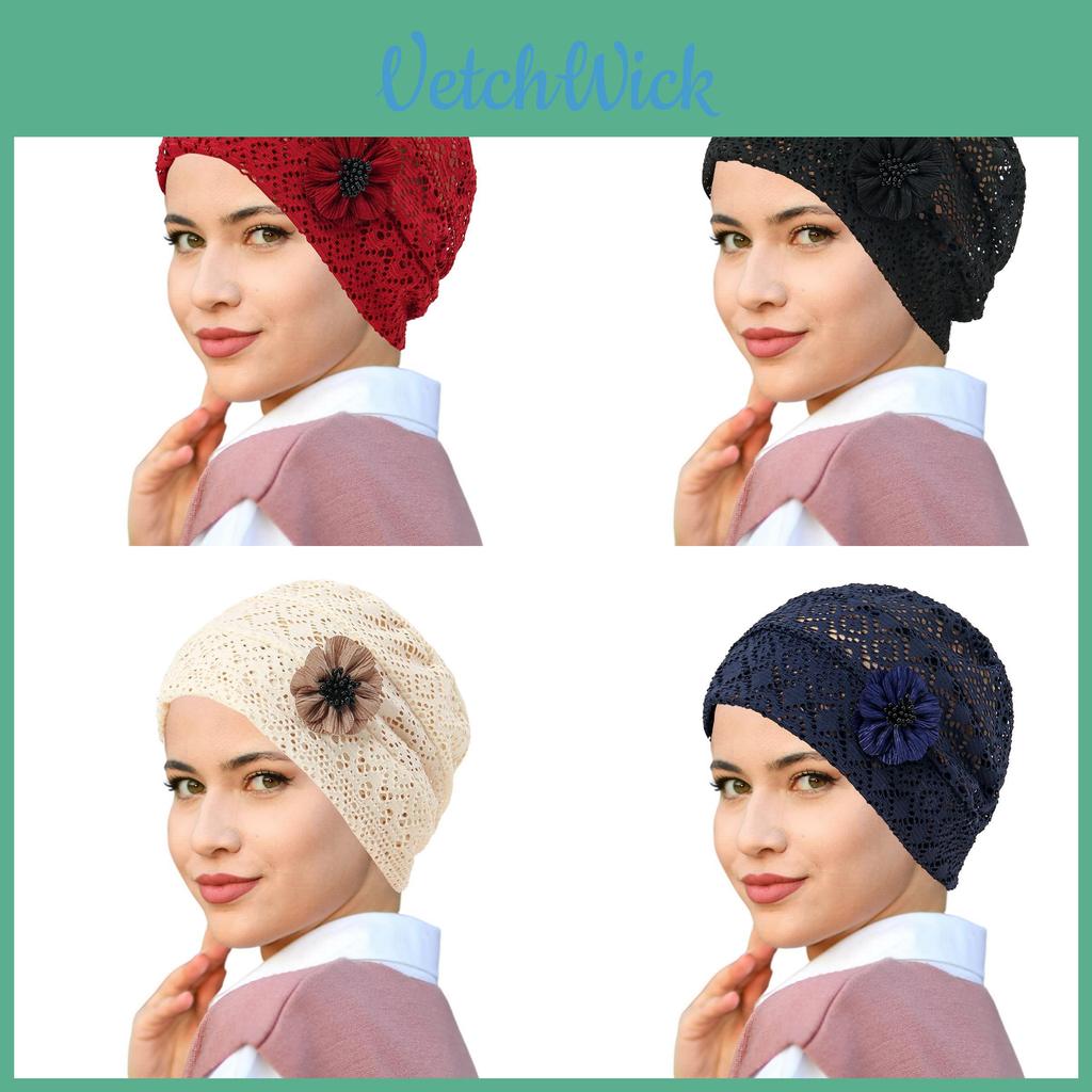 Elegant Lace Hollow Out Womens Floppy Hat With Flower Decor For Summer Fashion
