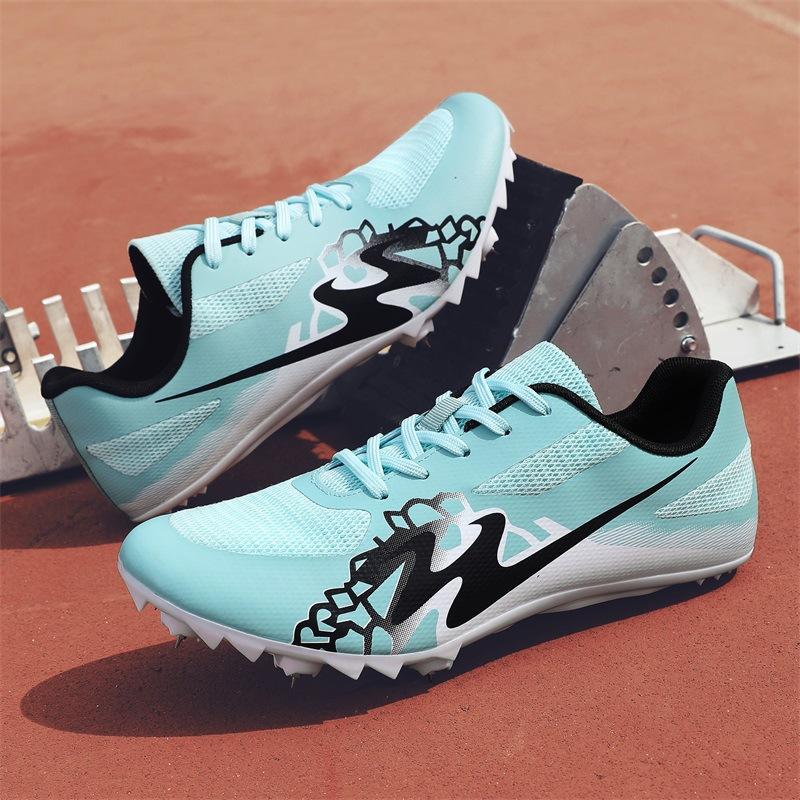 New track and field shoes professional spikes running shoes sports shoes body test competition special support one piece 2025