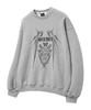 MOZMOZ Soft French Terry Neo Tribal Oversized Sweatshirt Gray