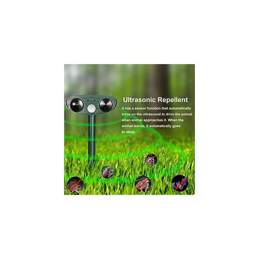 HOPSEM Cat Scarer Cat Repellent Ultrasonic Solar Powered Waterproof Animal Deterrents for Gardens Motion Activated Sensor Pest Repeller for Farm