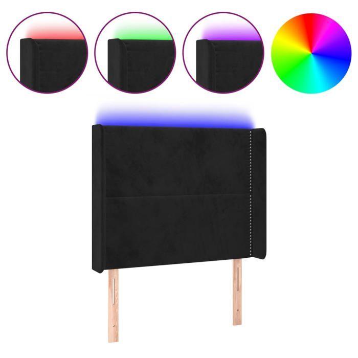 VidaXL LED Headboard Bedroom Furniture Single Bed Accessory Headboard Interior Black 3123940