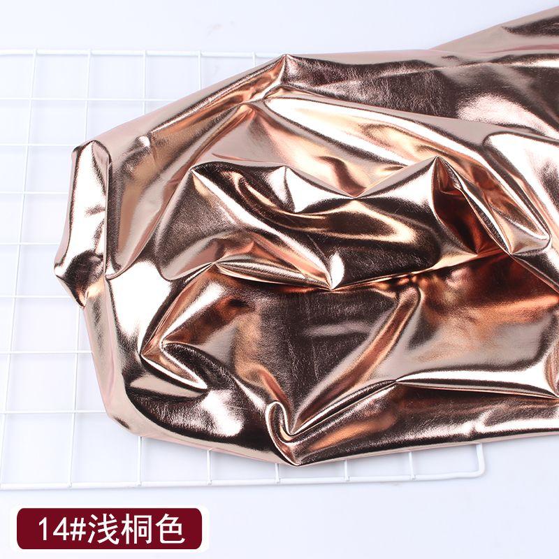 Elastic Golden Reflective Fabric By The Meter for Stage Clothes Hats Decoration Sewing Plain Bronzing Cloth Smooth Skin-friendly