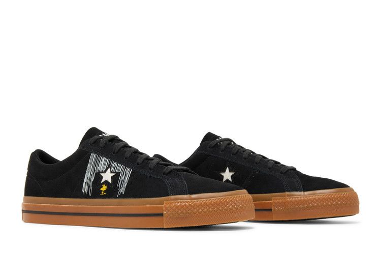 Men's Sneakers Converse One Star Ox Peanuts Snoopy and Woodstock Black/Egret/Gum Honey