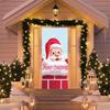 Four-Sided Stretch Christmas Door Cover - Easy Install with Festive Pattern