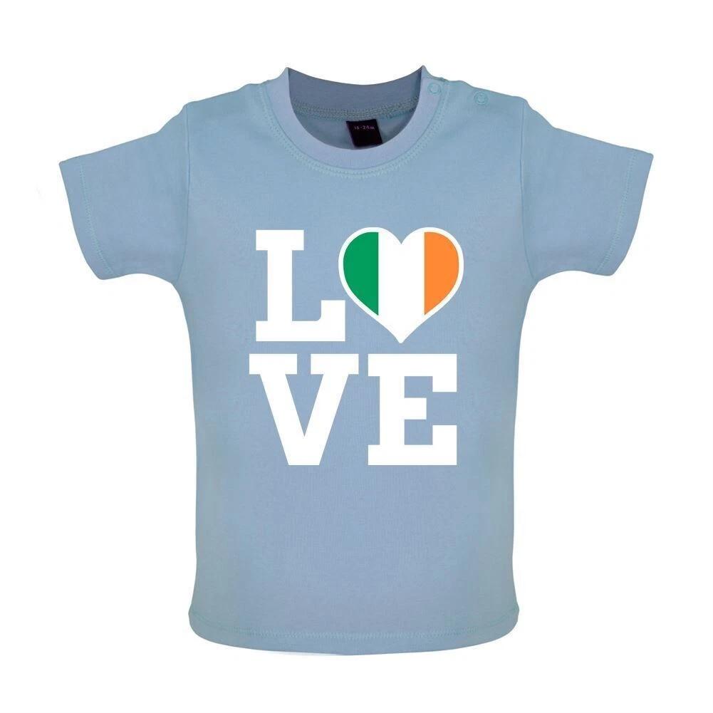 Love Ireland Flag - Baby Kids Boys Girls Unisex T-Shirt / Babygrow - Irish Flags Dublin Belfast City 160