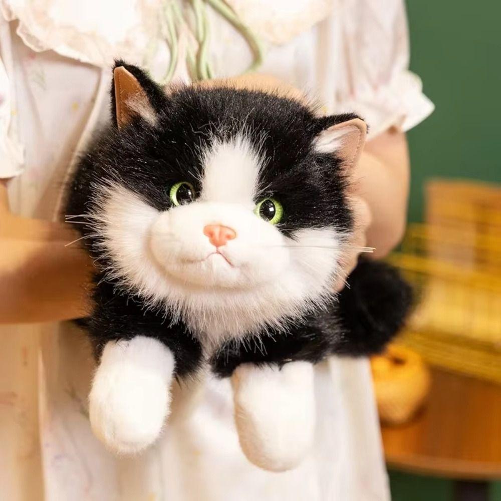 Voiced Simulation Cat Plush Toys Fluffy Stuffed Animal Cute Simulated Kitten Model  Birthday Gifts