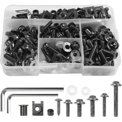 Motorcycle Fairing Bolt Kit,Car Accessories Fairing Bolt Kit,177 PCS Motorcycle Fairing Cowling Screws Bolts,Aluminum Fairing Bolts Nut Clips