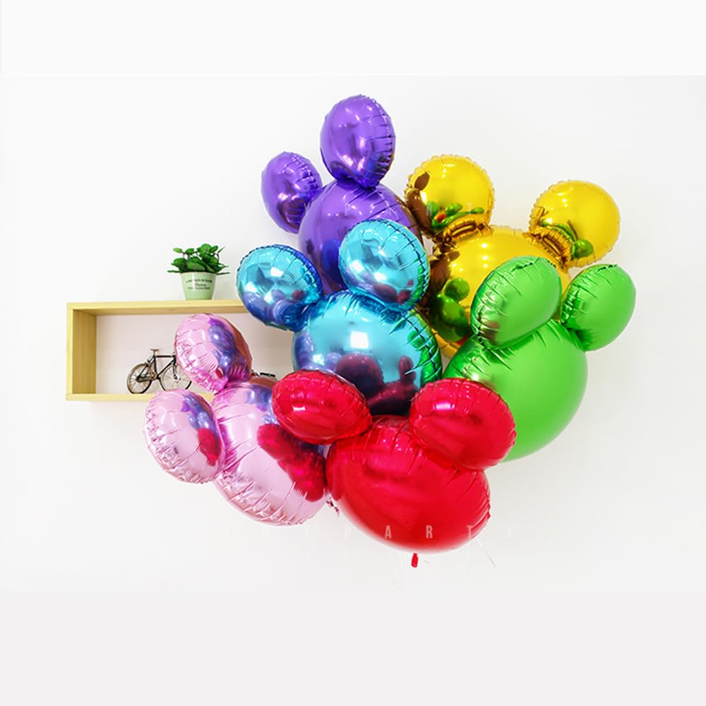 Mickey Mouse Film Balloons, Set of 8, Party Supplies, Decorations, Pink, Blue, Green, Lilac, Gold, Magenta, Red, Black