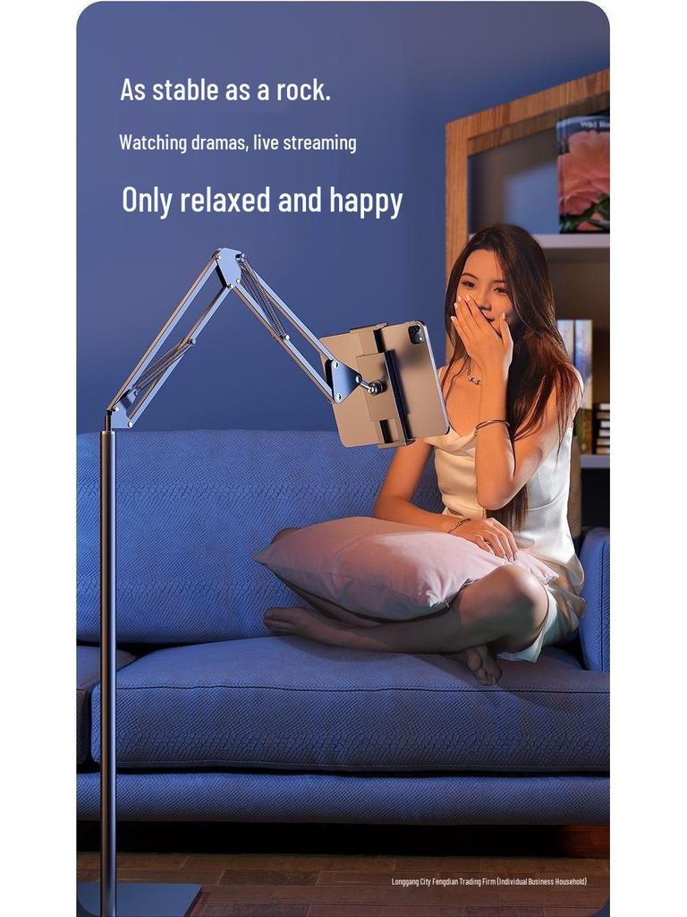 Adjustable Floor Stand for Tablets and Phones – Ideal for Streaming & Binge-Watching At Home or Dorm