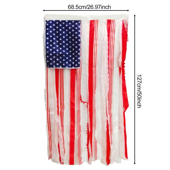 Patriotic Decorations Wreath & Flag Banner, 3D Star Hanging Ornaments for Front Door, Weatherproof Porch Hanging, Outdoor Wall Sign for Independence