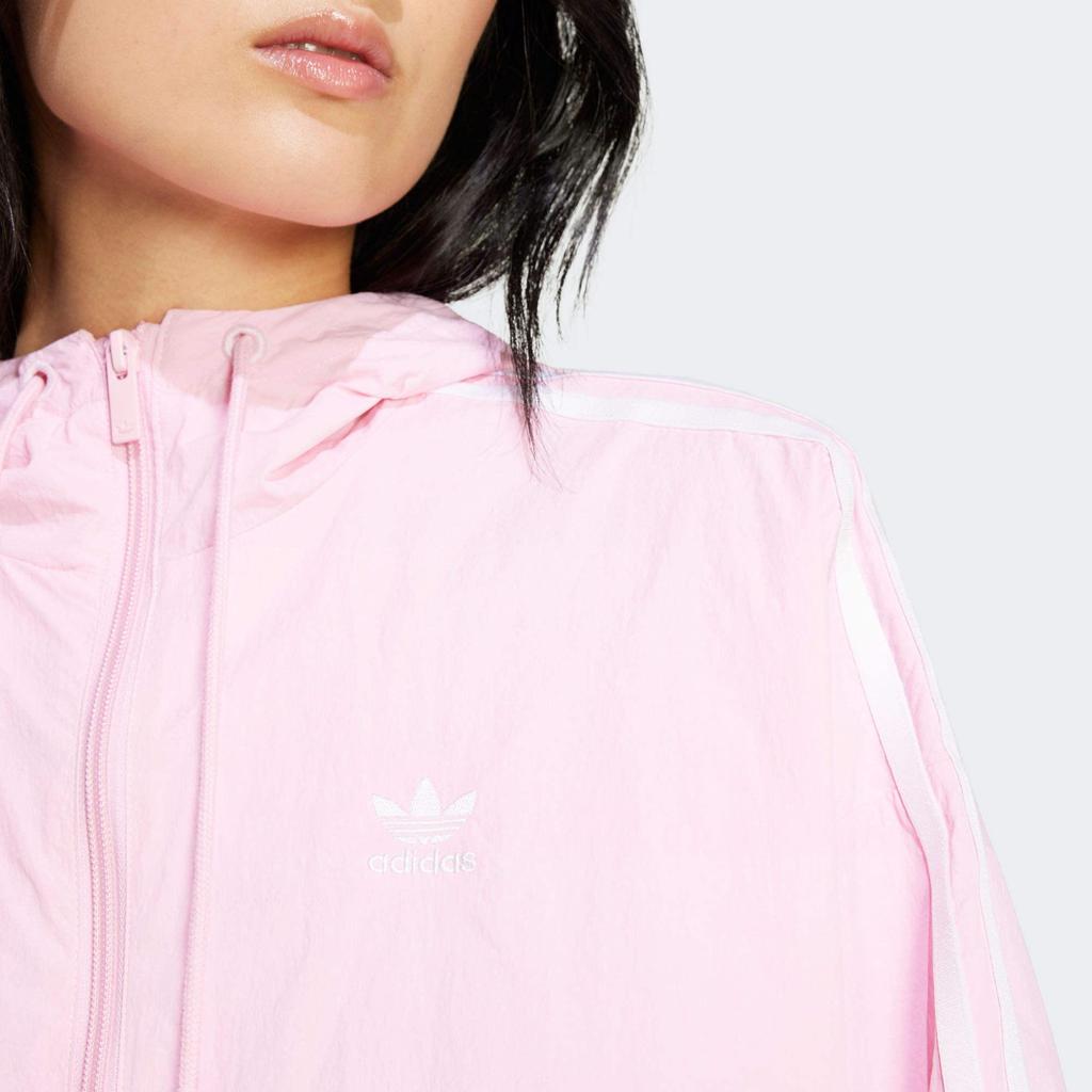 Adidas Originals Three-Stripe Logo Embellished Long Sleeve Jacket Soft Casual Daily Sports Outerwear Women Pink IR8098
