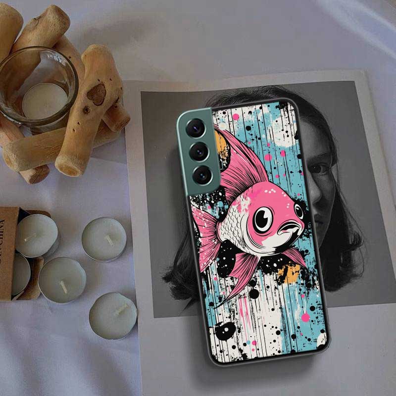 Pop Art Drawing Ideas Fish Phone Case For Samsung Galaxy S22 S25 Ultra S21 S10 Plus S26 Edge S20 S23 S24 FE Cover Silicone S