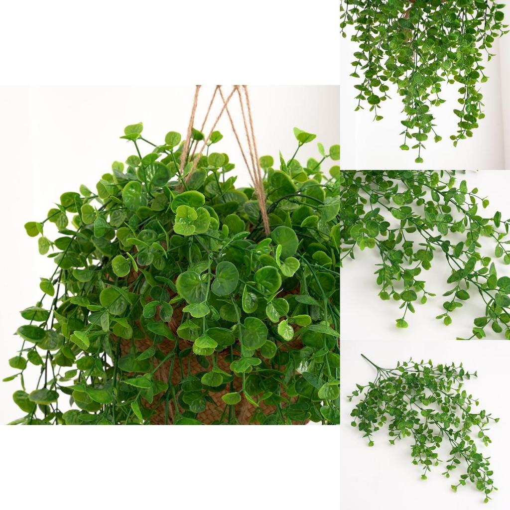 Artificial Eucalyptus Wall Hanging With 5 Fork Round Leaves For Home Decor And Photography Props