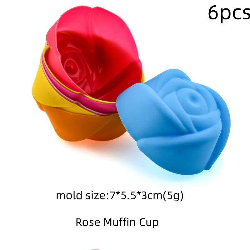 6/12 STÜCK Silikon Muffinform Runde Muffinförmchen Herz Kuchen Backform Küchen Kochzubehör Kuchen Dekorationswerkzeuge