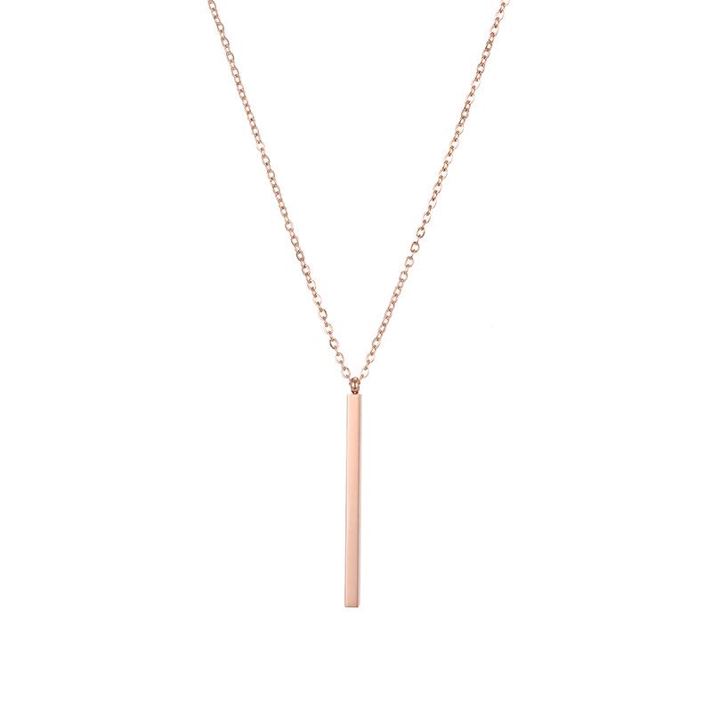 EManco Mode Européenne et Américaine Plaqué Or Acier Inoxydable Géométrique Rectangulaire Pendentif Collier