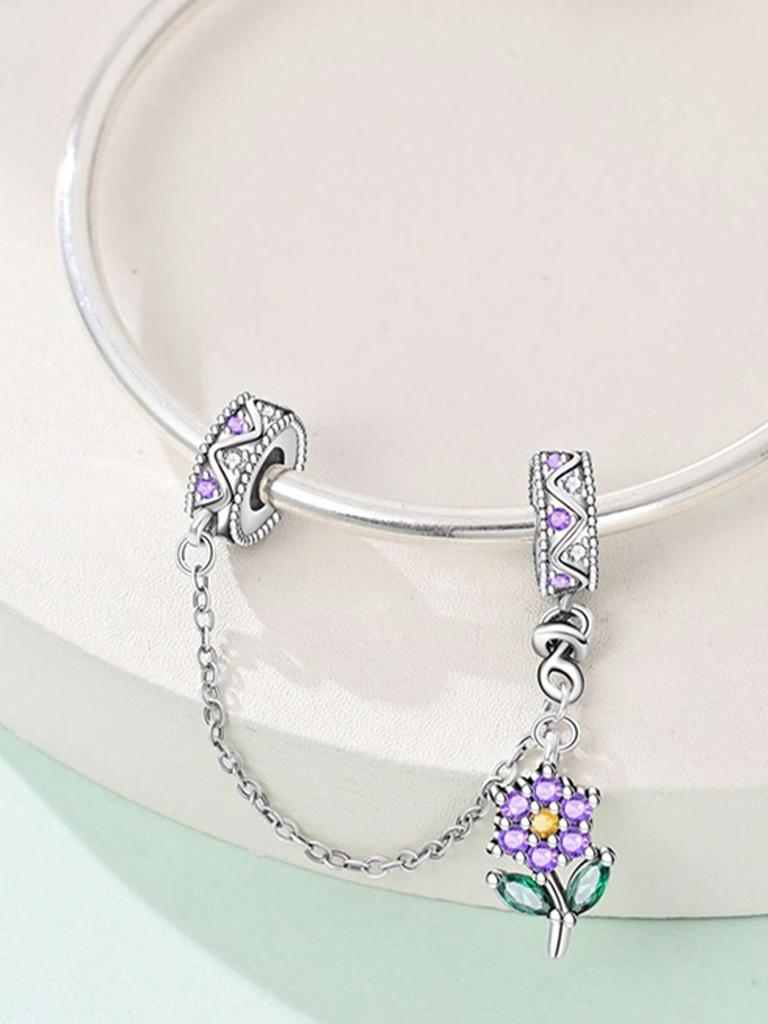 Charms Plata Summer Flower Fruit Safety Chains Beads Copper Plated Fit Copperoriginal Bracelet For Jewelry Making Diy Charm