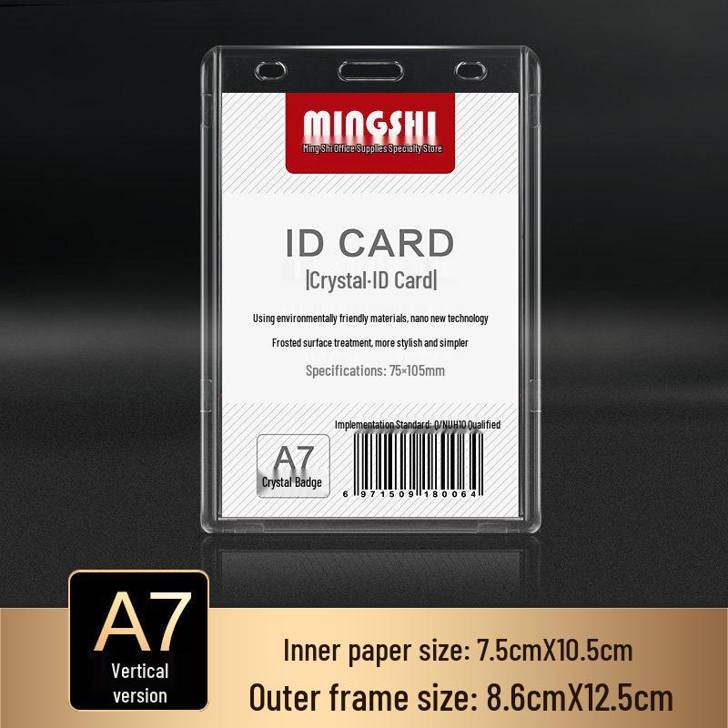 Transparent Acrylic ID Badge Holder with Lanyard - Employee or Work Card Protective Cover