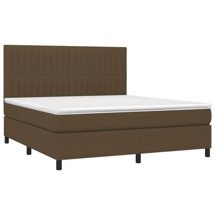 Maison Exclusive - Sommier à lattes de lit avec matelas Marron foncé 160x200 cm