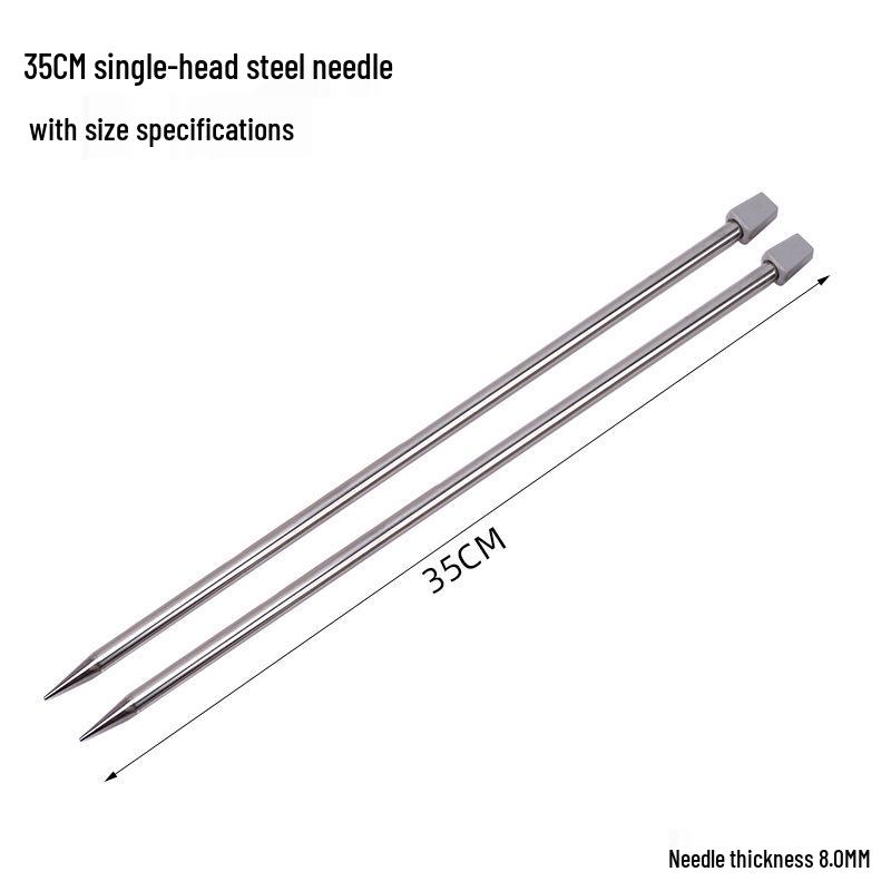 35cm Edelstahl Einspitzige Stricknadeln Set mit Stoppern