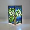 Mosaic Colored Glass Bedside Table Lamp for Bedroom, Small Night Light, Stained Glass Desk Lamp for Halloween and Christmas Gift
