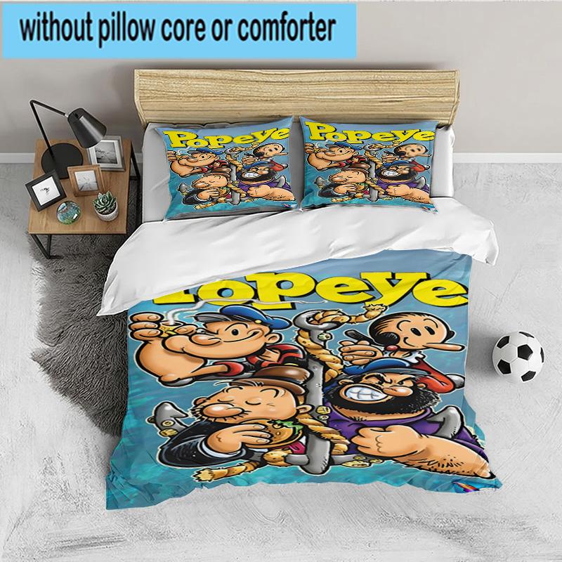 Popeye's Strength Displayed 3PCS Bedding set,Ideal for 1pc Duvet Cover And 2pcs Pillowcases Perfect for Fan gift,Ideal for Bedroom, Dormitory