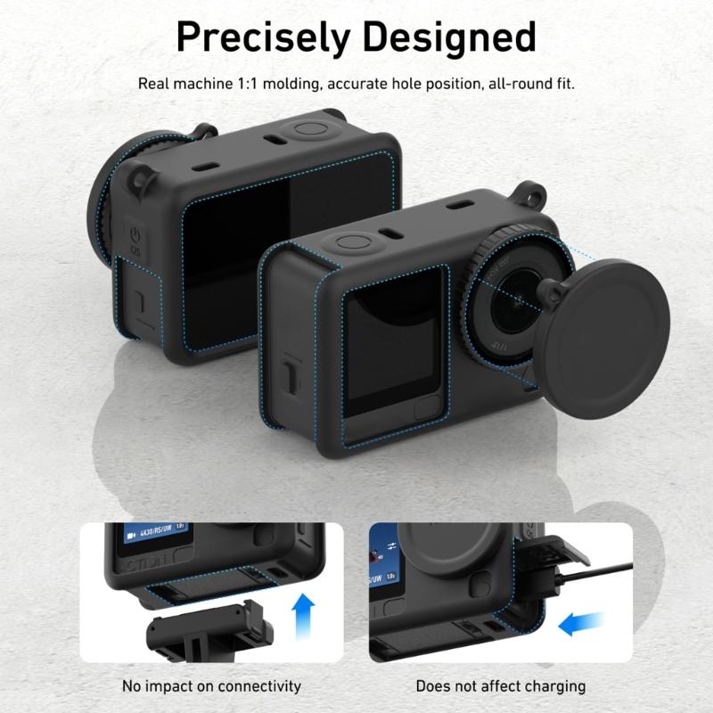 Silicone Shielding Cover and Lens Protector for ACTION 6 Camera Effortless Strong Construction for Travel