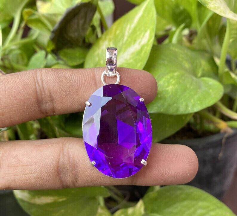 Amethyst Pendant 925 Sterling Silver Pendant Amethyst Gemstone Pendant